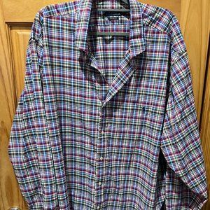 Polo by Ralph Lauren 4XLT Long Sleeve, Maroon, Blue, Green Plaid